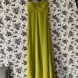 Monique Lhuillier Womens 100% Silk Maxi‎ Dress Green Size 6